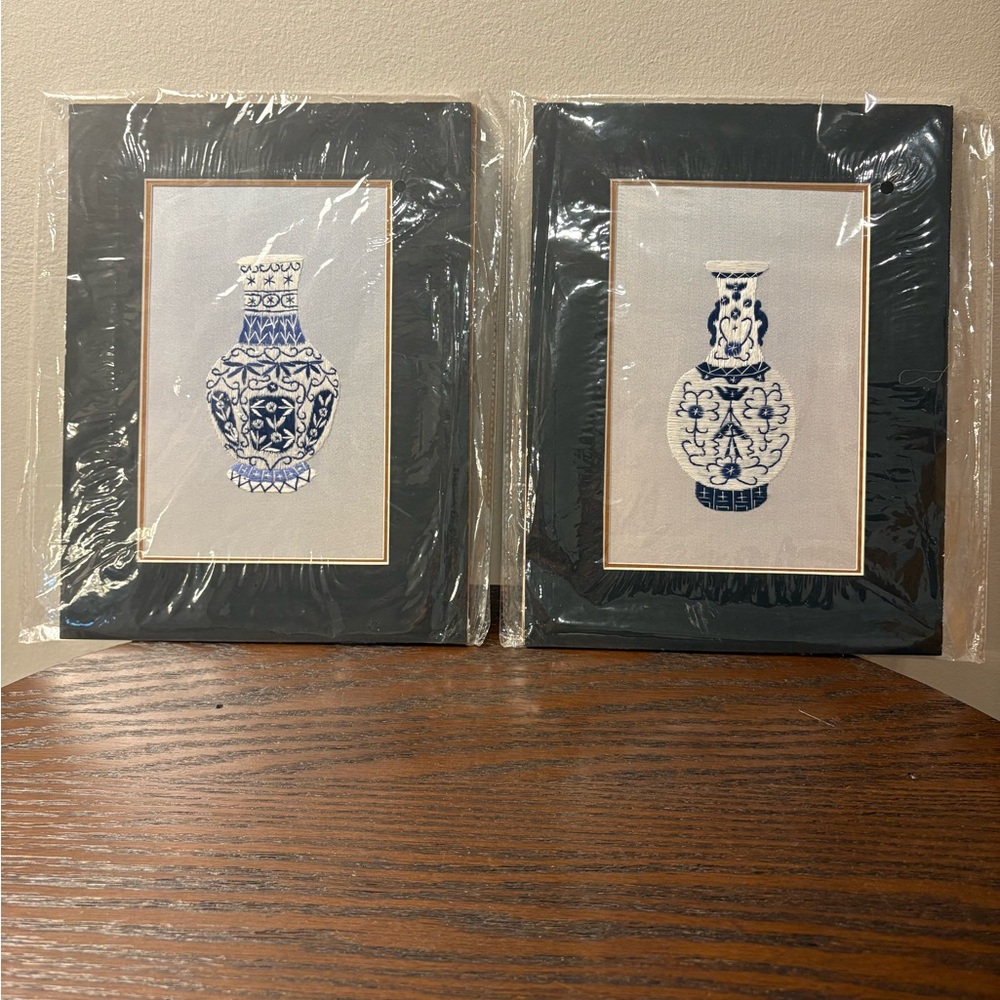 Blue and White Vase Wall Art Set